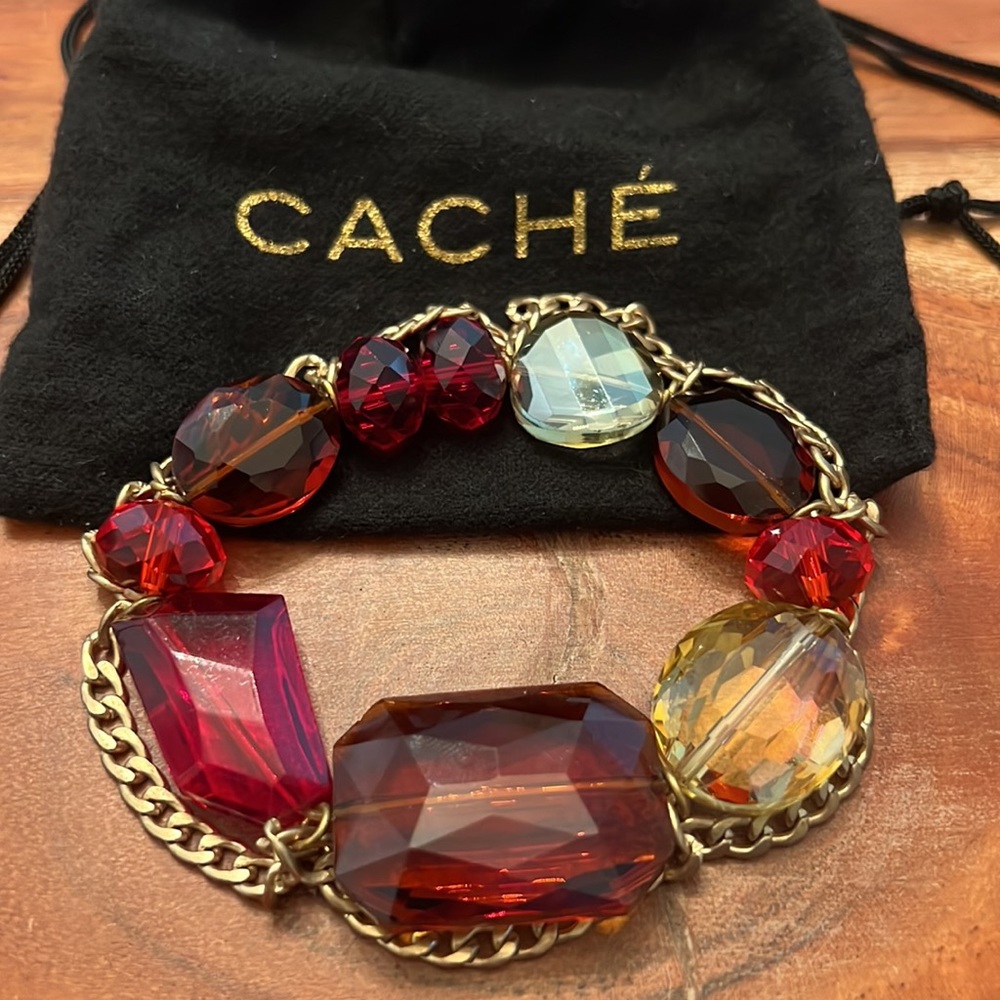 Cache Red Gemstone Beaded Bracelet - image 2